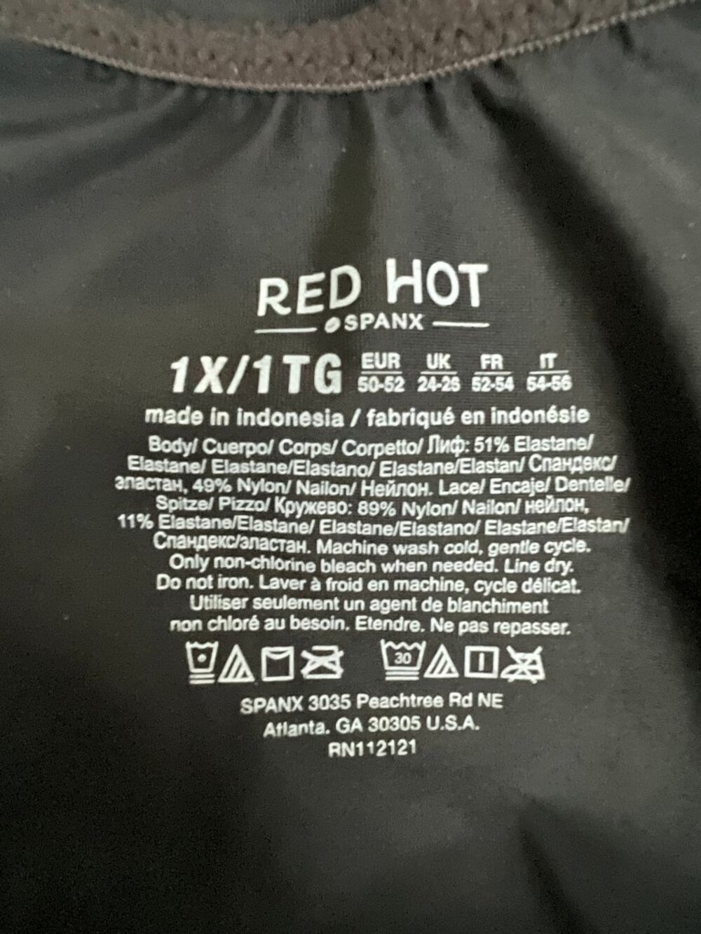 Spanx Red Hot Label by Spanx Luxe & Lean Lace Full Slip Black 1X - Picture 3 of 3